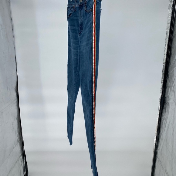Abercrombie and Fitch Blue Denim Jeans with Side Stripe - Picture 4 of 6